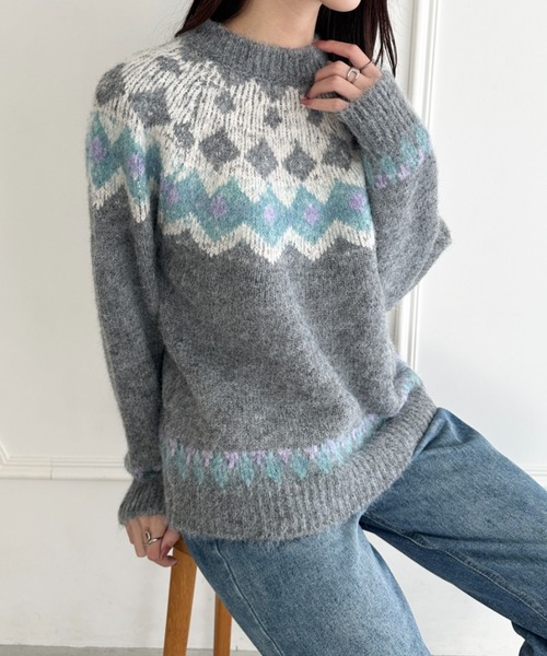 wears(ウェアーズ)の「ノルディック柄ニットプルオーバー(ニット/セーター・レディース・その他2/その他1/その他4/その他3・FREE)」の13枚目の写真