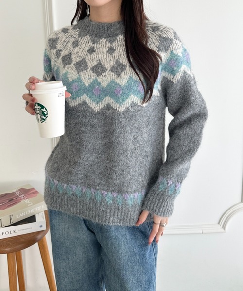 wears(ウェアーズ)の「ノルディック柄ニットプルオーバー(ニット/セーター・レディース・その他2/その他1/その他4/その他3・FREE)」の19枚目の写真