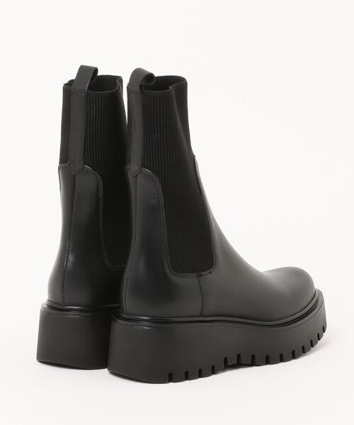 CORSO ROMA，9（コルソローマ）の「【CORSO ROMA,9】厚底 ショートブーツ ミドル丈 サイドゴア ブーツソックス（ブーツ・レディース・ブラック・37/38/39/36）」の2枚目の写真