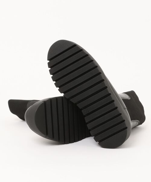 CORSO ROMA，9（コルソローマ）の「【CORSO ROMA,9】厚底 ショートブーツ ミドル丈 サイドゴア ブーツソックス（ブーツ・レディース・ブラック・37/38/39/36）」の3枚目の写真