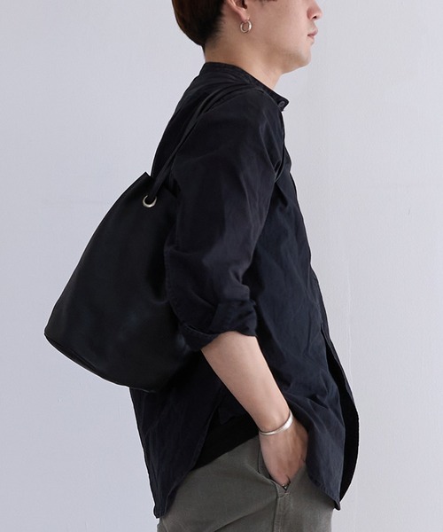 BICASH（ビカーシ）の「BICASH レザーミニ巾着バッグ(B847)（ショルダーバッグ・メンズ・ブラウン/ダークブラウン/ブラック/シルバー・FREE）」の10枚目の写真