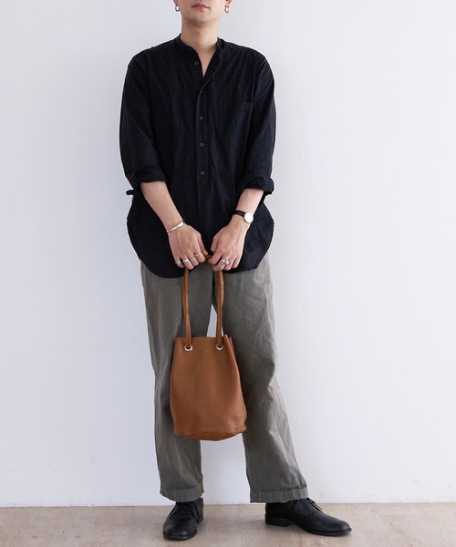 BICASH（ビカーシ）の「BICASH レザーミニ巾着バッグ(B847)（ショルダーバッグ・メンズ・ブラウン/ダークブラウン/ブラック/シルバー・FREE）」の9枚目の写真