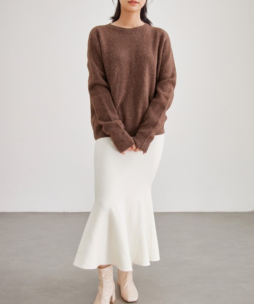 Lace Ladies（レースレディース）の「ウール混 クルーネック ベーシック ニット プルオーバー（ニット/セーター・レディース・アイボリー/グレー/ブラウン・FREE）」の6枚目の写真