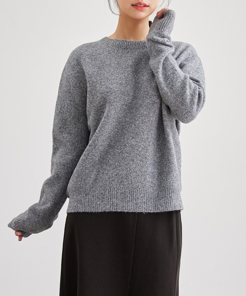 Lace Ladies（レースレディース）の「ウール混 クルーネック ベーシック ニット プルオーバー（ニット/セーター・レディース・アイボリー/グレー/ブラウン・FREE）」の11枚目の写真