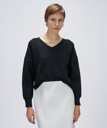 cloenc | 【手洗い可】Vネックラメガターニット(ニット/セーター)