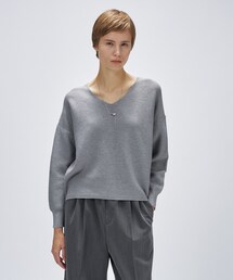 cloenc | 【手洗い可】Vネックラメガターニット(ニット/セーター)