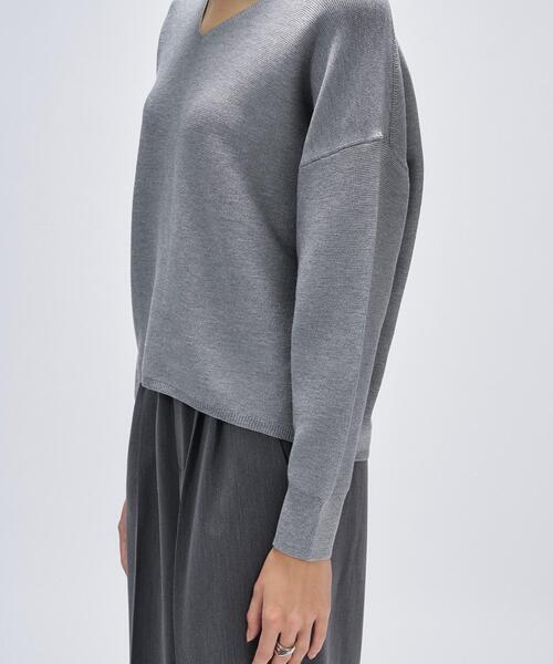 cloenc（クロエンス）の「【手洗い可】Vネックラメガターニット（ニット/セーター・レディース・ブラック系3/ブラウン系その他4/ライトグレー系3/ベージュ系3/ベージュ系その他7/ピンク系4・02/00）」の21枚目の写真