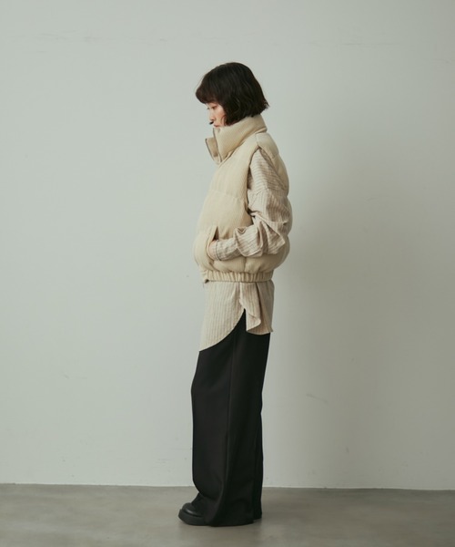 full/fill.（フルフィル）の「natural stripe over shirt / ナチュラルストライプオーバーシャツ（シャツ/ブラウス・レディース・ブラック/アイボリー/ブラウン・FREE）」の10枚目の写真