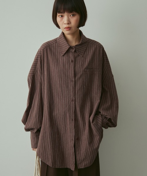 sirone シャツ グレー sirone】シロネ チュニック ノースリーブ ブルー