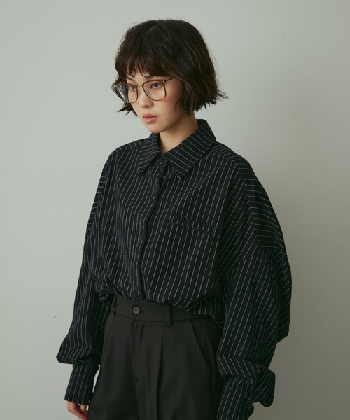 natural stripe over shirt / ナチュラルストライプオーバーシャツ
