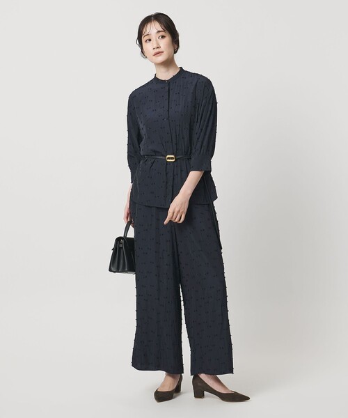 UNITED ARROWS(ユナイテッドアローズ)の「ドットカットジャガード イージー ワイド パンツ ‐ウォッシャブル‐(その他パンツ・レディース・ブラック/ネイビー・38/36)」の3枚目の写真