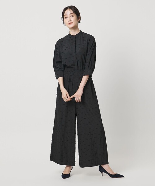 UNITED ARROWS(ユナイテッドアローズ)の「ドットカットジャガード イージー ワイド パンツ ‐ウォッシャブル‐(その他パンツ・レディース・ブラック/ネイビー・38/36)」の6枚目の写真