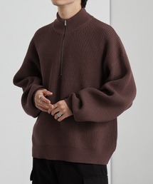 ハーフジップ」に該当するニット/セーター（ブラウン/茶色系