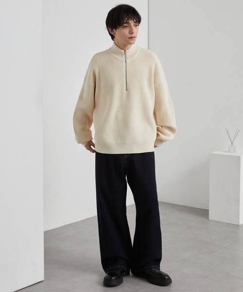 バジレー28ウール100%ニットお値下げしました！ 帯電防止/ウォッシャブル/アンチピリング> バルキー片畦編み オーバー