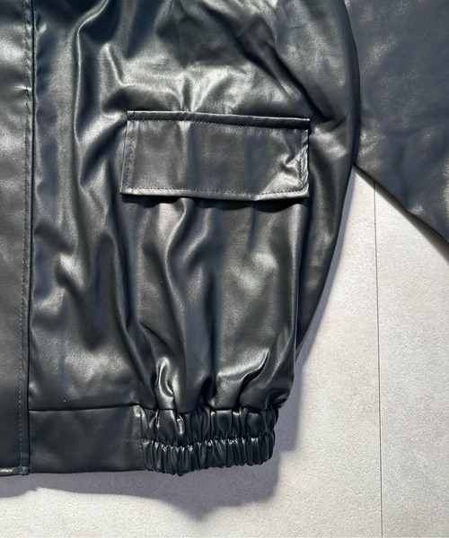 VIBGYOR（ヴィブジョー）の「PU オーバーサイズシャツジャケット/韓国ファッション アウター 秋冬 (CZ)（その他アウター・レディース・ブラック/ブラウン・L/M）」の10枚目の写真
