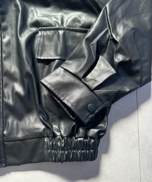 VIBGYOR（ヴィブジョー）の「PU オーバーサイズシャツジャケット/韓国ファッション アウター 秋冬 (CZ)（その他アウター・レディース・ブラック/ブラウン・L/M）」の11枚目の写真