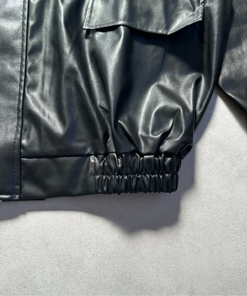 VIBGYOR（ヴィブジョー）の「PU オーバーサイズシャツジャケット/韓国ファッション アウター 秋冬 (CZ)（その他アウター・レディース・ブラック/ブラウン・L/M）」の12枚目の写真