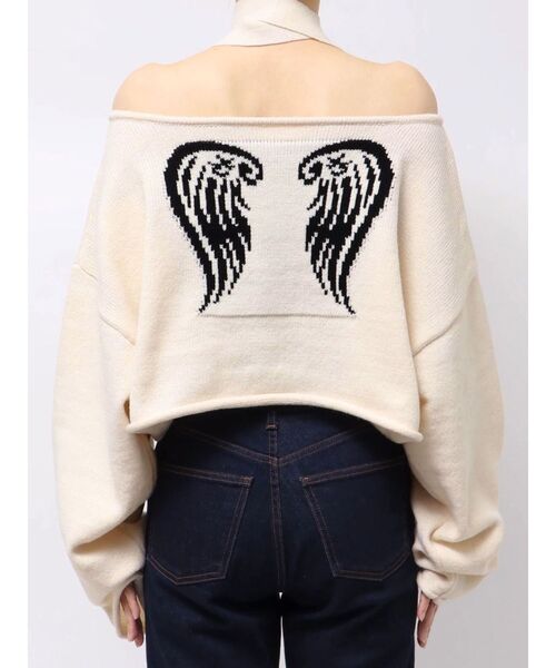 jouetie（ジュエティ）の「オフショルチョーカーショートニット（ニット/セーター・レディース・アイボリー/ブラック/グレー・MEDIUM）」の13枚目の写真