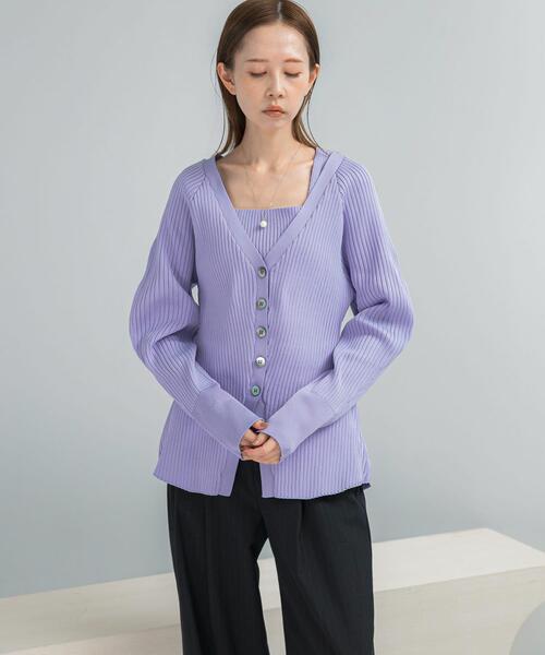 URBAN RESEARCH ROSSO WOMEN(アーバンリサーチ ロッソ)の「ELENDEEK SILHOUETTE ENSEMBLE KT(カーディガン/ボレロ・レディース・ブラック/ラベンダー・FREE)」の2枚目の写真