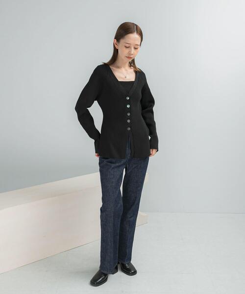 URBAN RESEARCH ROSSO WOMEN(アーバンリサーチ ロッソ)の「ELENDEEK SILHOUETTE ENSEMBLE KT(カーディガン/ボレロ・レディース・ブラック/ラベンダー・FREE)」の4枚目の写真