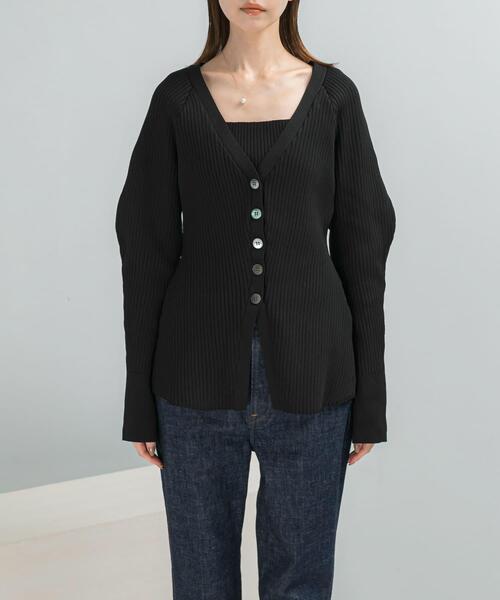 URBAN RESEARCH ROSSO WOMEN(アーバンリサーチ ロッソ)の「ELENDEEK SILHOUETTE ENSEMBLE KT(カーディガン/ボレロ・レディース・ブラック/ラベンダー・FREE)」の5枚目の写真