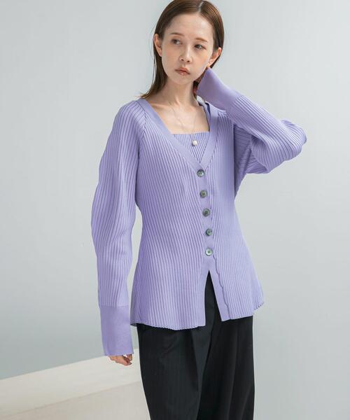 URBAN RESEARCH ROSSO WOMEN(アーバンリサーチ ロッソ)の「ELENDEEK SILHOUETTE ENSEMBLE KT(カーディガン/ボレロ・レディース・ブラック/ラベンダー・FREE)」の15枚目の写真