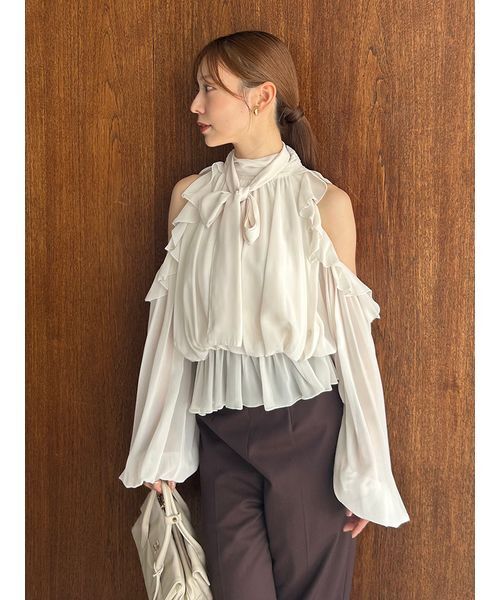 SNIDEL（スナイデル）の「シフォンボリュームブラウス（シャツ 