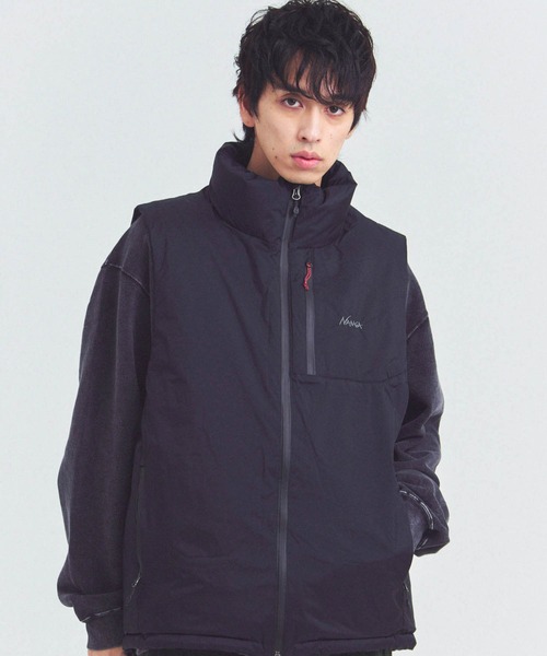 NANGA(ナンガ)の「NANGA-オーロラテックス スタンドカラー ダウンベスト(ダウンベスト・メンズ・グレー/ブラック・M/L/XL)」の15枚目の写真