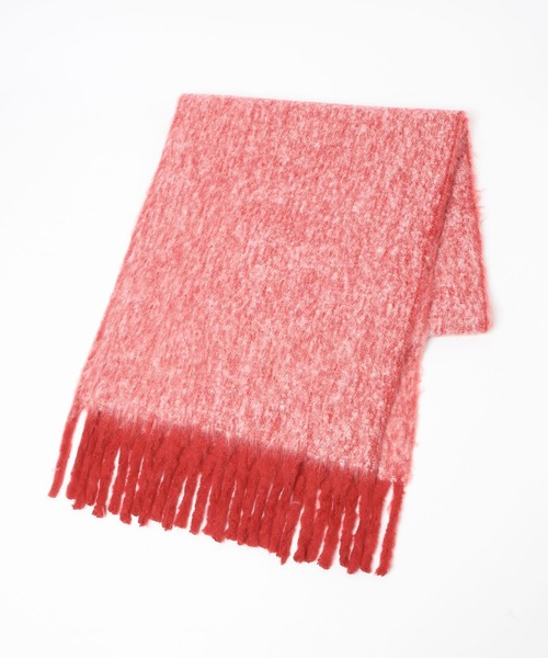 BAYFLOW（ベイフロー）の「静電気軽減メランジ（マフラー・レディース・レッド/ブルー・FREE）」の4枚目の写真