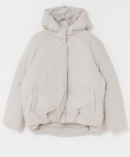 ITEMS URBANRESEARCH（アイテムズ アーバンリサーチ）の「GREENDOWNコクーンフードジャケット（ダウンジャケット/コート・レディース・ホワイト系その他/ブラック・FREE）」の9枚目の写真