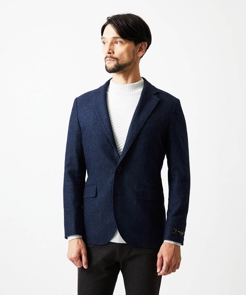 MICHEL KLEIN HOMME (ミッシェルクランオム)の「ウールコンバーチブルジャケット(テーラードジャケット・メンズ・ブラック/ネイビー・MEDIUM/LARGE/X-LARGE)」の4枚目の写真