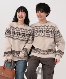 GLOBAL WORK | やわらかリッチモールニット/柄/581135(ニット/セーター)