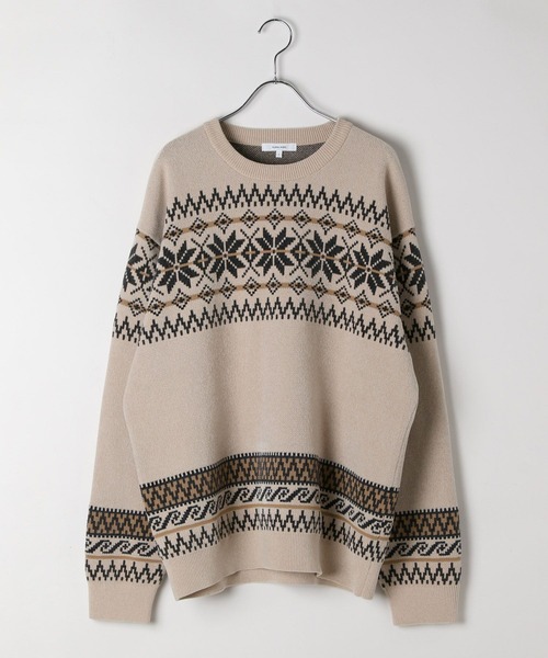 GLOBAL WORK（グローバルワーク）の「やわらかリッチモールニット/柄/581135（ニット/セーター・メンズ・チャコールグレー/ライトグレー/ブラック/ネイビー/ブルー/グレイッシュベージュ・SMALL/MEDIUM/LARGE/X-LARGE）」の13枚目の写真