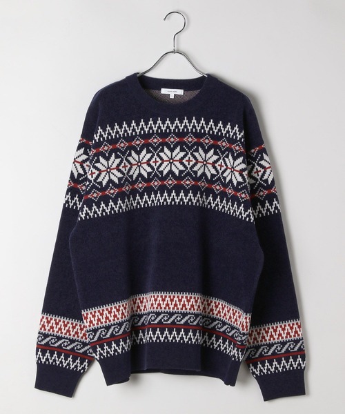 GLOBAL WORK（グローバルワーク）の「やわらかリッチモールニット/柄/581135（ニット/セーター・メンズ・チャコールグレー/ライトグレー/ブラック/ネイビー/ブルー/グレイッシュベージュ・SMALL/MEDIUM/LARGE/X-LARGE）」の15枚目の写真