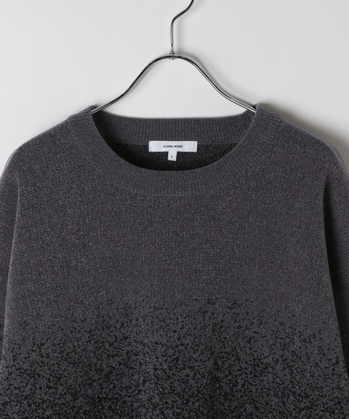GLOBAL WORK（グローバルワーク）の「やわらかリッチモールニット/柄/581135（ニット/セーター・メンズ・チャコールグレー/ライトグレー/ブラック/ネイビー/ブルー/グレイッシュベージュ・SMALL/MEDIUM/LARGE/X-LARGE）」の20枚目の写真