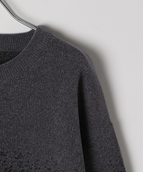 GLOBAL WORK（グローバルワーク）の「やわらかリッチモールニット/柄/581135（ニット/セーター・メンズ・チャコールグレー/ライトグレー/ブラック/ネイビー/ブルー/グレイッシュベージュ・SMALL/MEDIUM/LARGE/X-LARGE）」の21枚目の写真