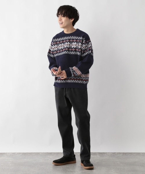 セール】やわらかリッチモールニット/柄/581135（ニット/セーター