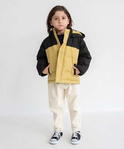 BRANSHES（ブランシェス）の「【はっ水/フード取り外し可】ダウンジャケット（ダウンジャケット/コート・キッズ・ベージュ/カーキオリーブ・130/110/100/120/150/140）」の4枚目の写真