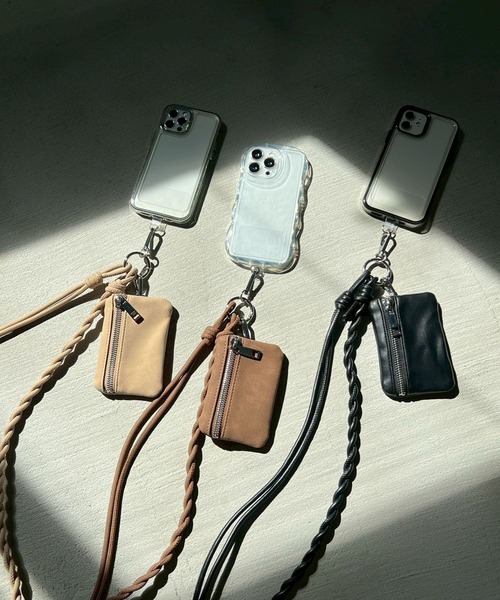 Me%(ミィパーセント)の「ポーチ付きツイストモバイルストラップ 606372(スマホグッズ・レディース・ブラック/ブラウン/ベージュ・FREE)」の6枚目の写真
