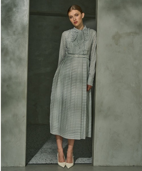 セール】Classic Pleated One-piece クラシックプリントプリーツ