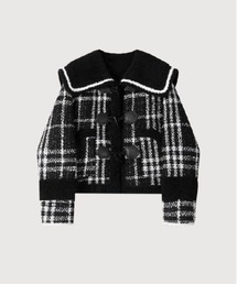 LA POMME petit(ラポミ・プチ)のCozy Tweed Faux Fur Coat(ムートンコート)