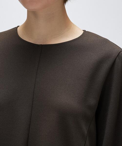 cloenc（クロエンス）の「【セットアップ／マシンウォッシュ】カットジョーゼットペプラムプルオーバー（Tシャツ/カットソー・レディース・ダークブラウン/ブラック/オフホワイト・01/02/03）」の13枚目の写真