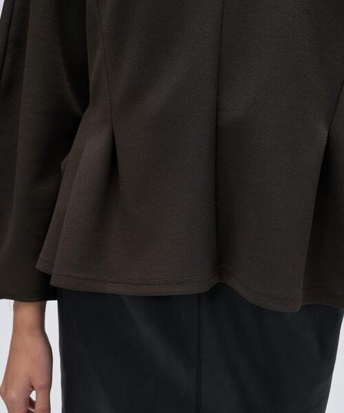 cloenc（クロエンス）の「【セットアップ／マシンウォッシュ】カットジョーゼットペプラムプルオーバー（Tシャツ/カットソー・レディース・ダークブラウン/ブラック/オフホワイト・01/02/03）」の15枚目の写真