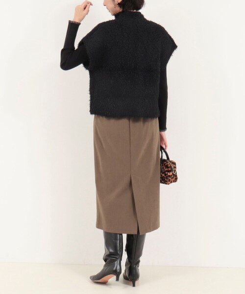 MICO COULIER（ミコクリエ）の「カールボアライクニット（カーディガン/ボレロ・レディース・ブラック/オフホワイト・38）」の20枚目の写真