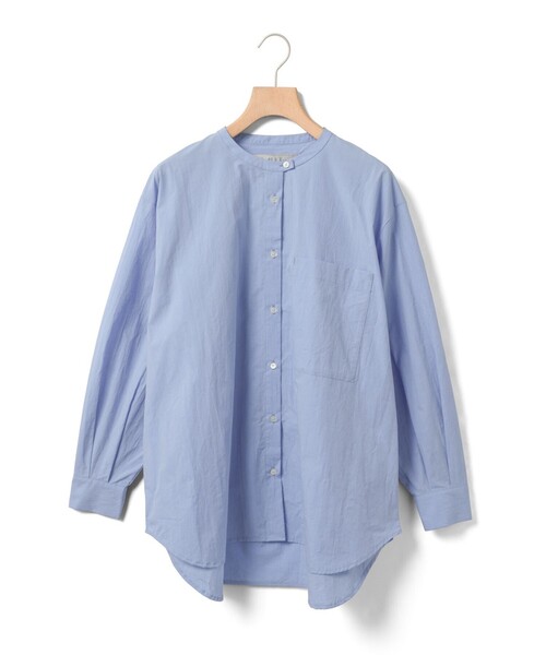 MidiUmi(ミディウミ)の「MidiUmi スタンドカラービッグシャツ(シャツ/ブラウス・レディース・ネイビー/ライトブルー/オフホワイト・FREE)」の1枚目の写真