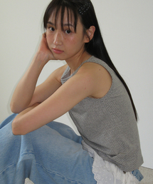 DOT BOATNECK SLEEVELESS GREY