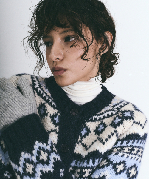 NICK&NICOLE(ニックアンドニコール)の「ETHNIC JACQUARD SWEATER CARDIGAN_NAVY(カーディガン/ボレロ・レディース・その他・FREE)」の2枚目の写真