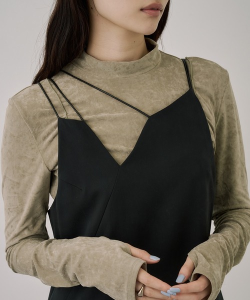 UNITED TOKYO(ユナイテッドトウキョウ)の「フィブリルアシメキャミワンピース|ウォッシャブル/セットアップ/オフィスカジュアル/オケージョン/ストレッチ/春服(ワンピース・レディース・グレー/ブラック・1/2)」の17枚目の写真