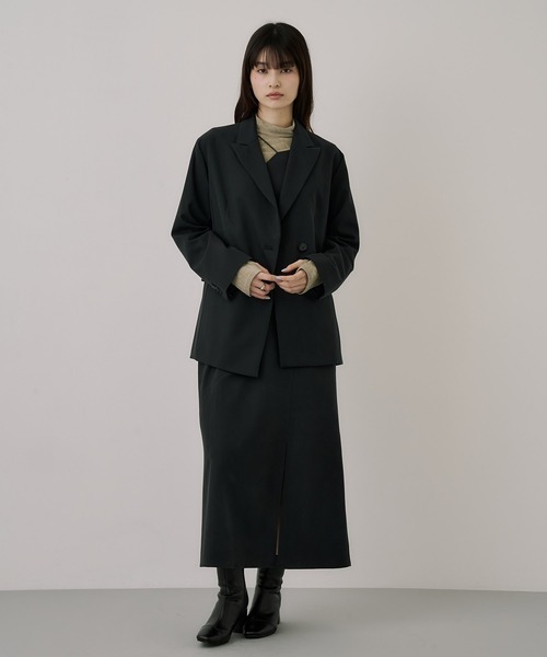 UNITED TOKYO(ユナイテッドトウキョウ)の「フィブリルアシメキャミワンピース|ウォッシャブル/セットアップ/オフィスカジュアル/オケージョン/ストレッチ/春服(ワンピース・レディース・グレー/ブラック・1/2)」の11枚目の写真