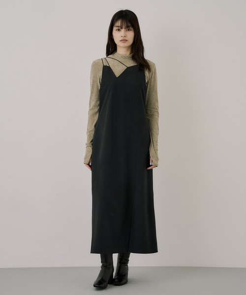 UNITED TOKYO(ユナイテッドトウキョウ)の「フィブリルアシメキャミワンピース|ウォッシャブル/セットアップ/オフィスカジュアル/オケージョン/ストレッチ/春服(ワンピース・レディース・グレー/ブラック・1/2)」の12枚目の写真